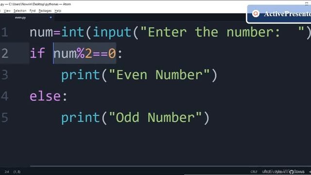 Python Program to Check If a Number is Even or Odd смотреть онлайн