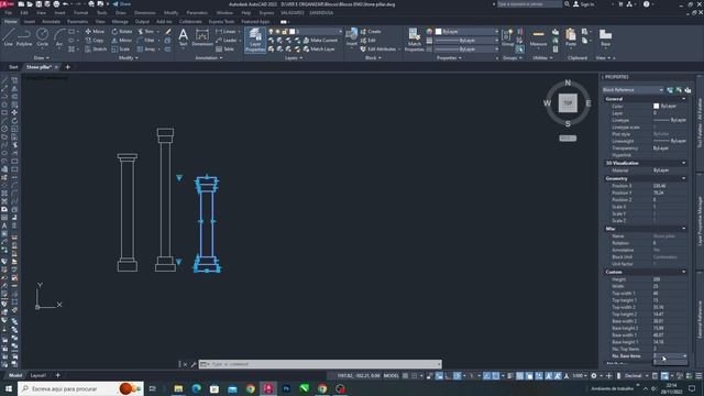 Autocad Dynamic Block - Stone pillar (Elevation) смотреть онлайн