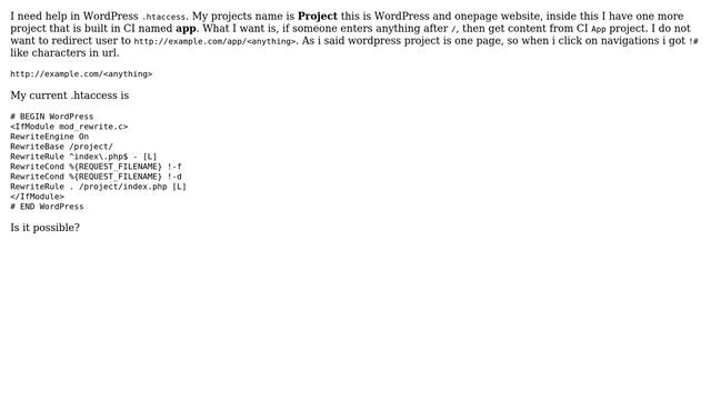 Wordpress: Wordpress .htaccess - route other URLs to another app смотреть онлайн