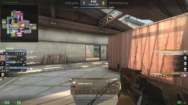 CS:GO de_cache - минус 4 (клатч 1vs3) смотреть онлайн