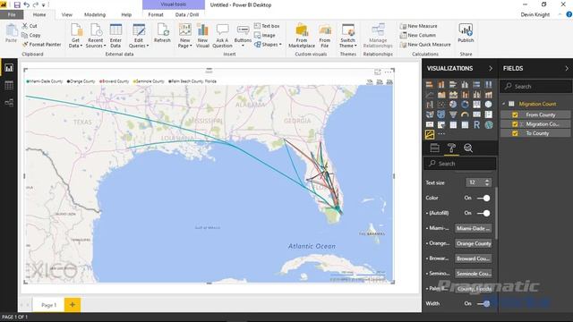 Power BI Custom Visual - Flow Map смотреть онлайн