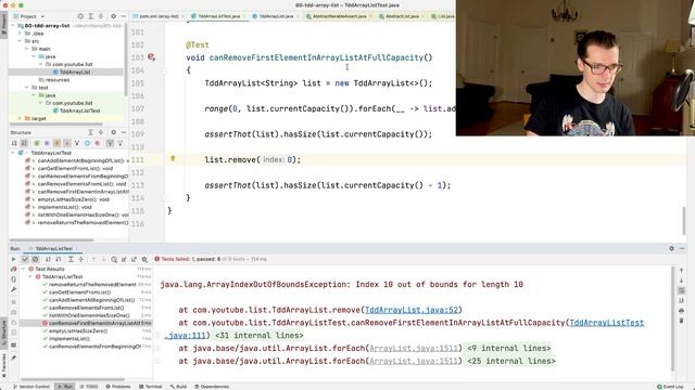 TDD tutorial: Java ArrayList clone (live coding) смотреть онлайн