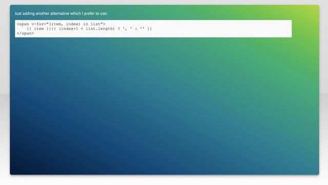 VueJS: How to output a comma separated array? смотреть онлайн