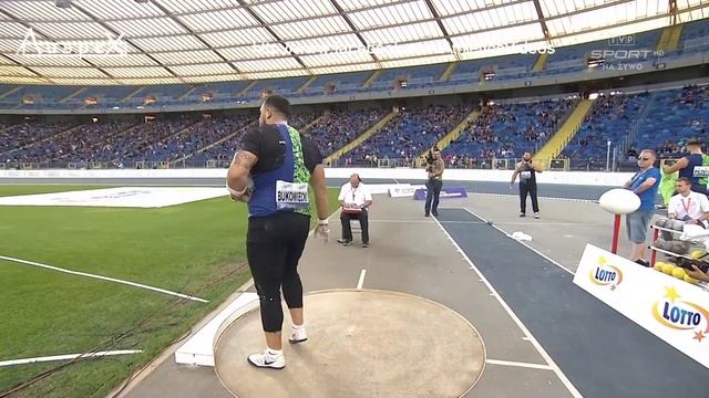 Konrad Bukowiecki 22.04m and 22.25m, EU23R, Chorzow 2019 смотреть онлайн