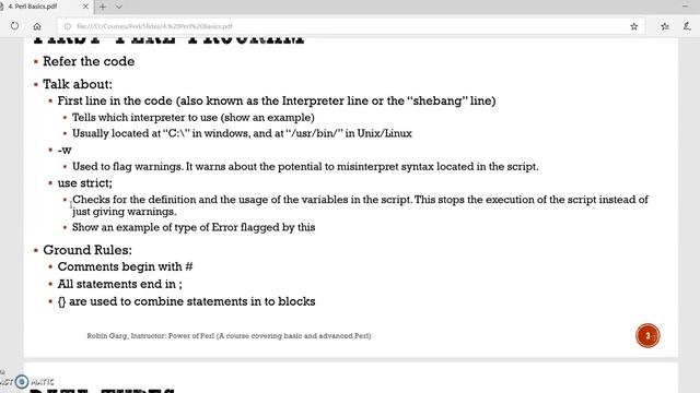 First Perl Program смотреть онлайн
