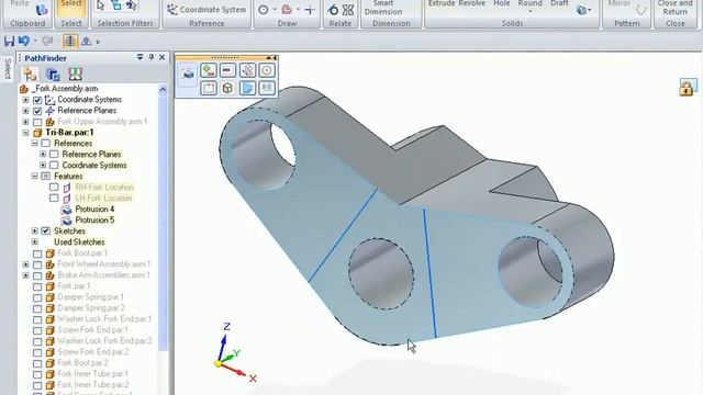 Solid Edge Синхронная технология Demo 1 (Создание модели в контексте сборки) смотреть онлайн