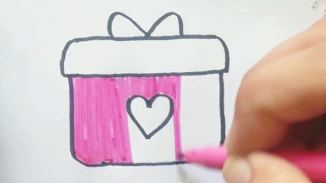 How To Draw A Gift Box For Kids/Как нарисовать подарочную коробку для детей #giftbox #drawing #rasm
