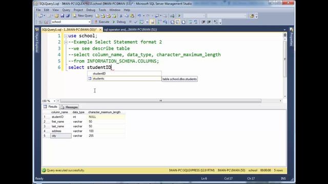 SQL Select Statement смотреть онлайн