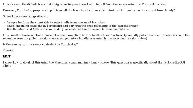 How to make TortoiseHg pull certain branch only? (2 Solutions!!) смотреть онлайн