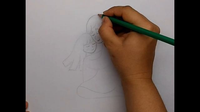 Как нарисовать маму с доченькой смотреть онлайн