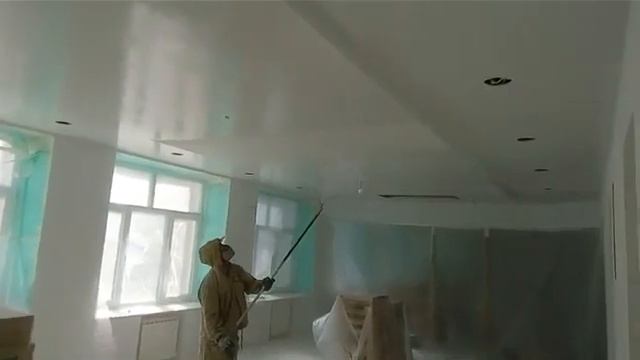 Безвоздушная покраска потолка. смотреть онлайн