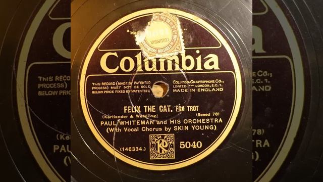 Columbia 5040 Paul Whiteman and his orchestra Felix the cat 1928 смотреть онлайн