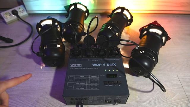 DIMMER PACK dmx 4ch WDP-4 4-х канальный диммер сценического света work pro смотреть онлайн