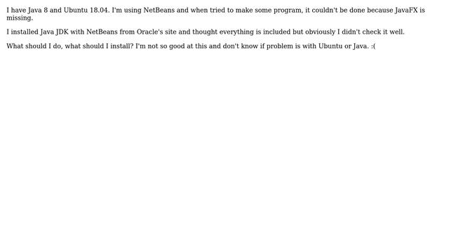 JavaFX missing, Ubuntu 18.04 смотреть онлайн