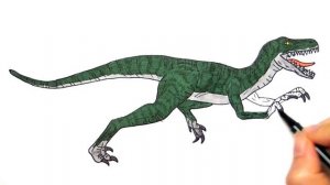 Рисуем и раскрашиваем Велоцираптора из Мира Юрского периода - Раскраски динозавров для детей