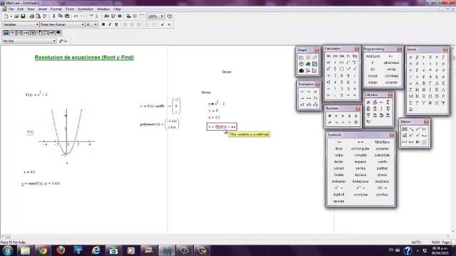Tutorial Mathcad: Resolucion De Ecuaciones (Root, Polyroots, Y Given - Find)