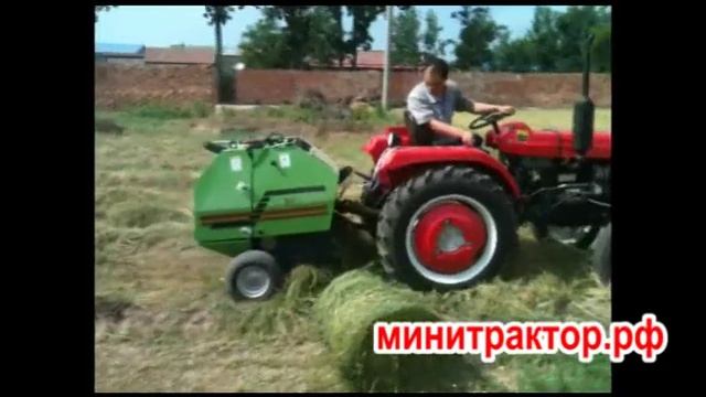 Пресс-подборщик рулонный на минитрактор в работе смотреть онлайн