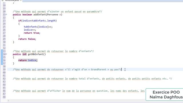 Exercice Corrigé POO classe avec un tableau d’objet : Classe Personne en JAVA смотреть онлайн