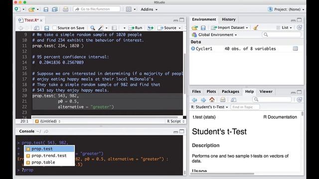 Inference on a Proportion in R... using prop.test() смотреть онлайн