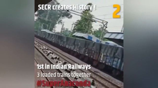SUPER ANACONDA - PYTHON | 3 LOADED FREIGHT AS 1 TRAIN | INDIAN RAILWAY MAKES HISTORY | SECR смотреть онлайн