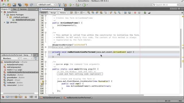 NetBeans GUI Builder - ActionListener смотреть онлайн