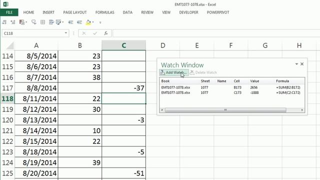 Excel Magic Trick 1077: Floating Cell In Excel? Watch Window To See Formula Anywhere In Workbook