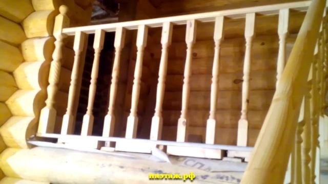 Скучный обзор большой лестницы из брёвен смотреть онлайн