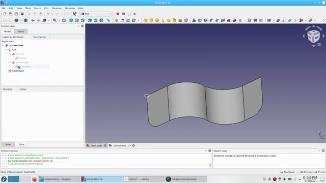 The equivalent of 3D sketches in FreeCad смотреть онлайн