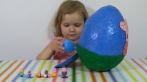 Свинка Пеппа большое яйцо с сюрпризом открываем игрушки Giant surprise egg Peppa