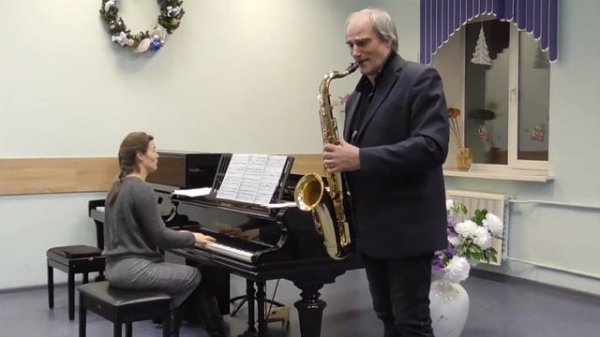 Бах соната в соль миноре Анданте Владимир Синёв и Юлия Корень