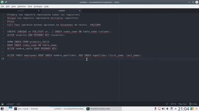 42 - Modificar Indices [MariaDB/MySQL] смотреть онлайн