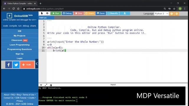 How to do a program to Reverse The Whole Number in Python Programming Language - MDP Versatile смотреть онлайн