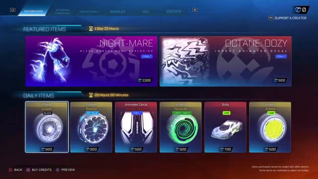 Rocket League item shop today Nov 23 2021 Cobalt Nightmare BM,Cobalt Octane Oozy,Lime Zomba Wheels смотреть онлайн