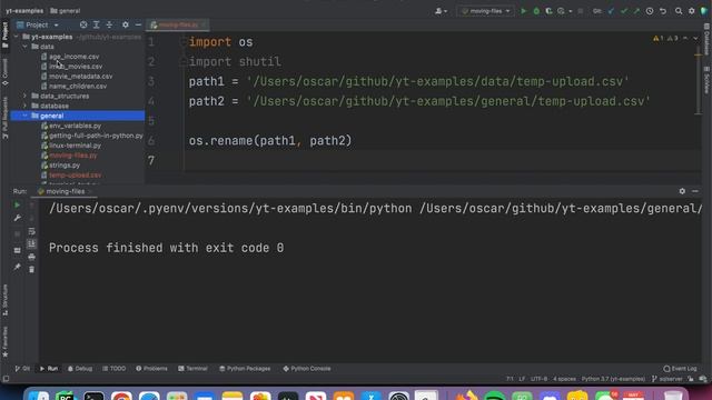 Moving files in Python using the os and shutil modules смотреть онлайн