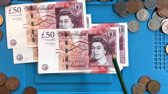 ФУНТЫ!!!Банкнота в 50 Фунтов Стерлингов!Последняя БУМАЖНАЯ Банкнота Великобритании!!!!