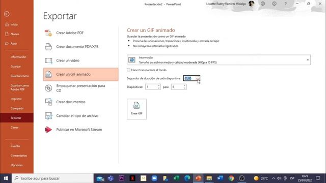 Power Point 365 : Sesión 18.6 - Crear un GIF animado desde una presentación смотреть онлайн