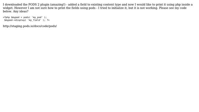 Wordpress: How to initialize PODS? смотреть онлайн