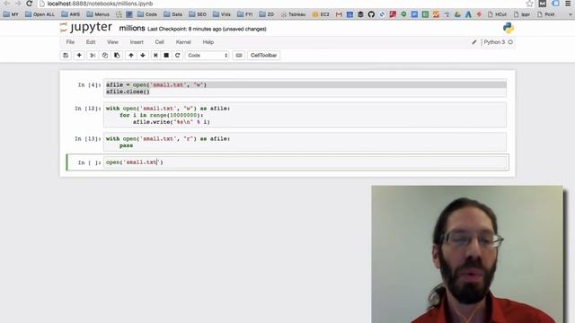 Python "with open" & genexps Tutorial (handle files w/ millions of lines) смотреть онлайн