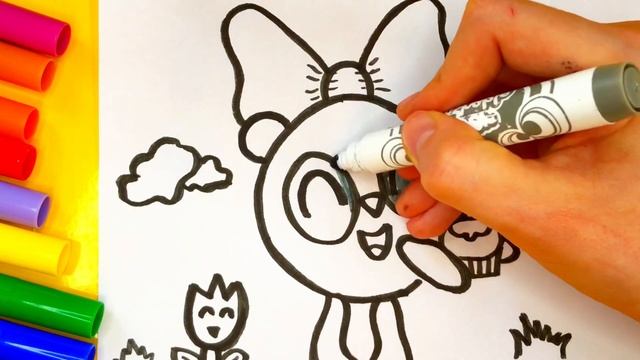Рисуем и раскрашиваем фломастерами пандочка из малышариков смотреть онлайн