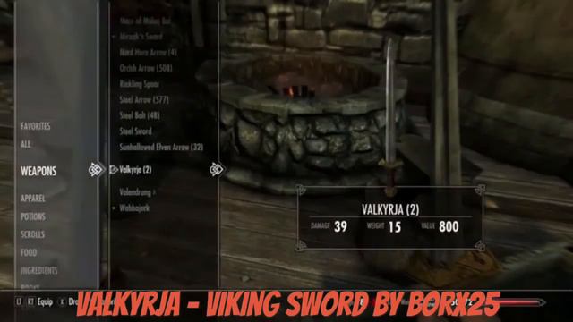 Skyrim SE Xbox One/PC Mods|Valkyrja - Viking Sword