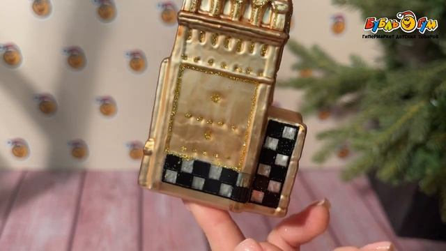 Украшение елочное Башня с часами стеклоянная 16,5см смотреть онлайн