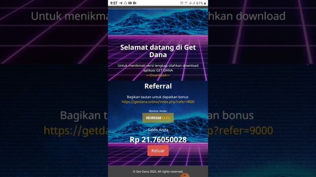 #APLIKASI BARU 2020 MENGHASILKAN UANG SETIAP HARI GRATISS #Getdana смотреть онлайн