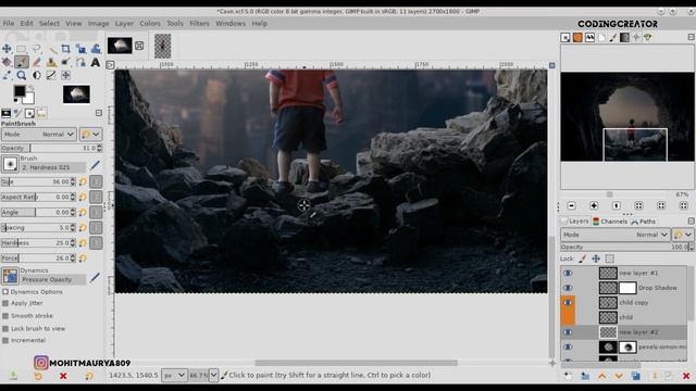 The Cave GIMP Manipulation Tutorial Compositing | Photoshop editing in gimp | Codingcreator смотреть онлайн