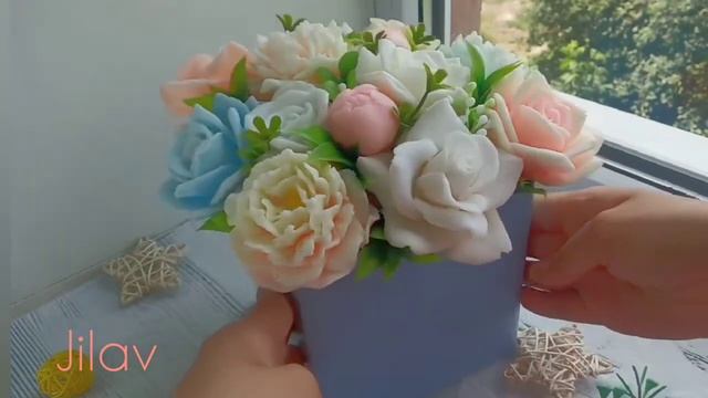 Мыльный букет"Розы и пионы" смотреть онлайн