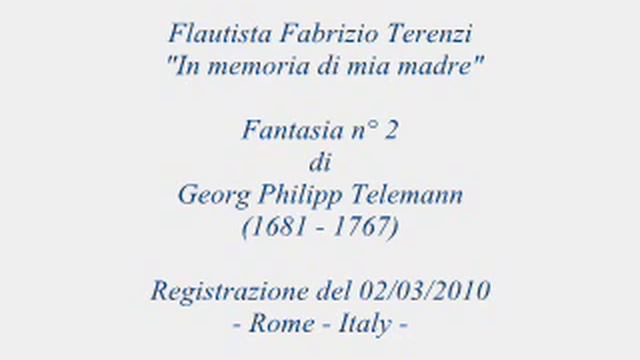 Telemann Flute Fantasia 2. Fabrizio Terenzi flutist. смотреть онлайн