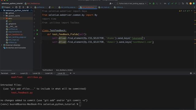 selenium python feedback page test смотреть онлайн