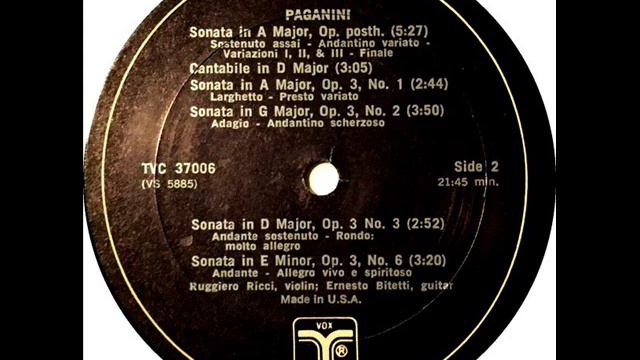 Ruggiero Ricci, Ernesto Bitetti - Niccolo Paganini (LP 1977) смотреть онлайн