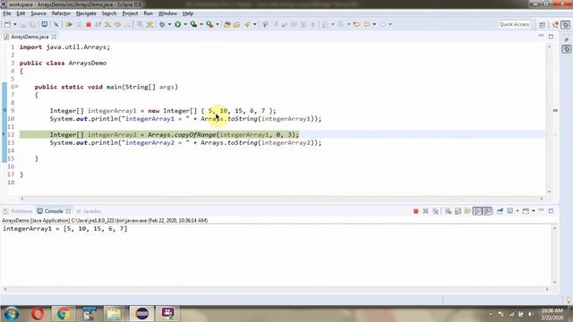 How to use copyOfRange(T[] original, int from, int to) method of Java.util.Arrays Class? смотреть онлайн