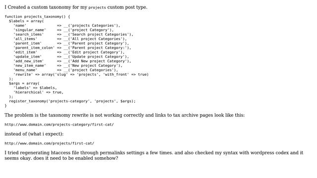 Wordpress: Custom taxonomy rewrite using tax name instead of rewrite slug смотреть онлайн