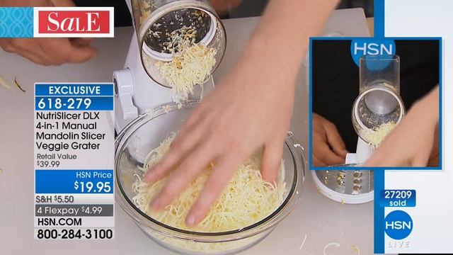 NutriSlicer DLX 4in1 Manual Mandolin Slicer Veggie Grater